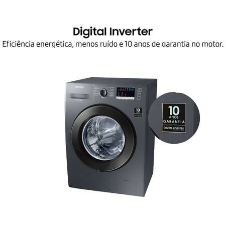 Lavadora de Roupas Samsung 11kg, Automática, Digital Inverter, Inox - WW4000