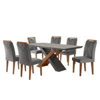 Conjunto Mesa Imperatriz com 6 Cadeiras Amsterdã Rufato, 100% MDF - 180x90