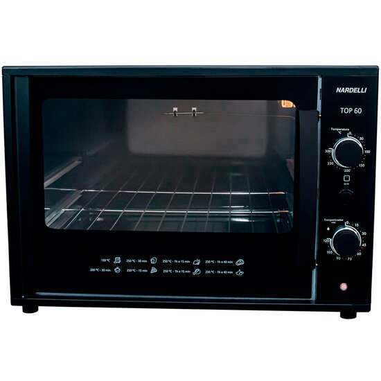 Forno Elétrico Nardelli Top60 Black, 60 Litros, 1750W, Preto