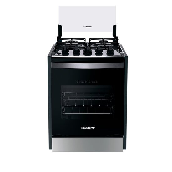 Fogão Brastemp 4 Bocas Embutir Inox Dupla Chama Grades Individuais - BYO4EBR