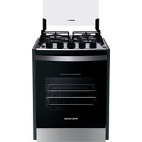 Fogão Brastemp 4 Bocas Embutir Inox Dupla Chama Grades Individuais - BYO4EBR