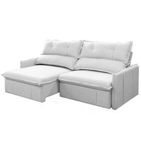 Sofá 2,20 Metros Reclinável Gralha Azul Moana, Tecido Linho