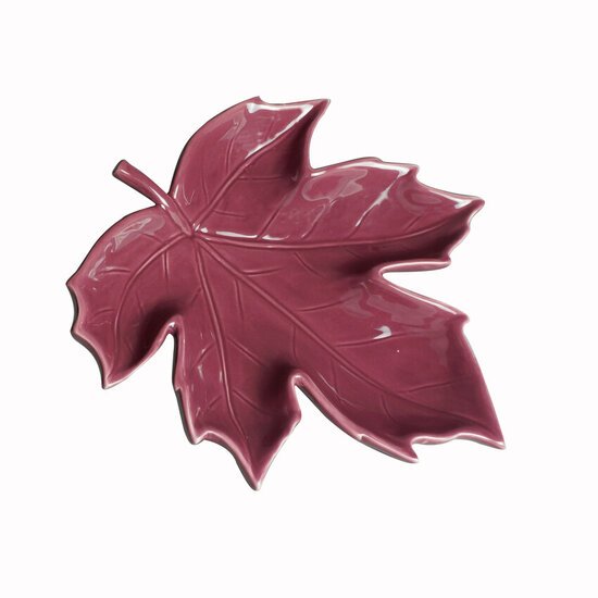Escultura Decorativa Folha Wolff em Cerâmica, 23x22x4 cm, Vermelho - 60946 