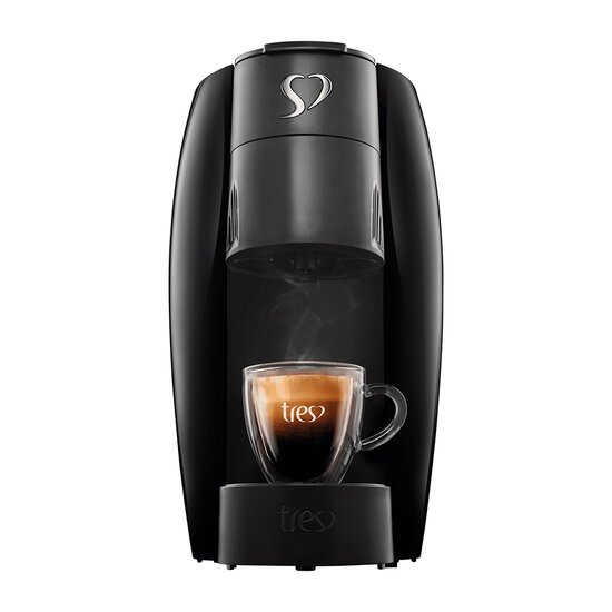 Cafeteira Espresso TRES, LOV, 3 Corações, Preta