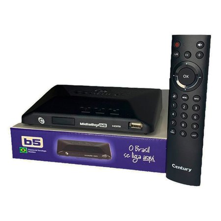 Kit Antena + Receptor de Satélite Century, HDTV Mídia Box - B5