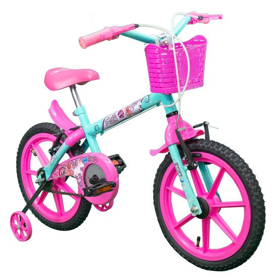 Bicicleta Infantil Aro 16 Caloi Barbie - Rosa+Azul