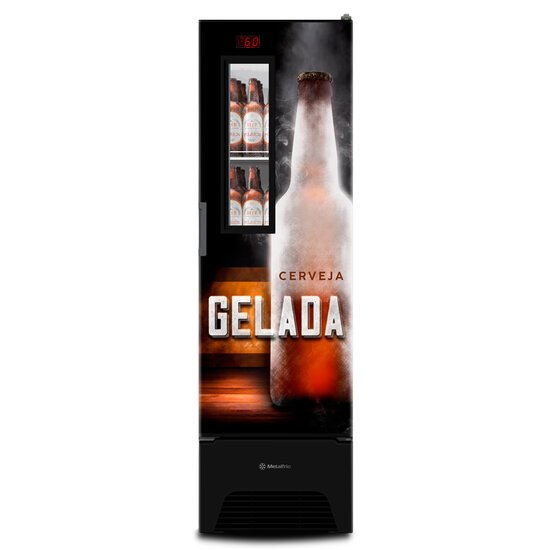 Cervejeira Expositora Metalfrio Optima 336 Litros, 4 Prateleiras, Preta - VN28FP
