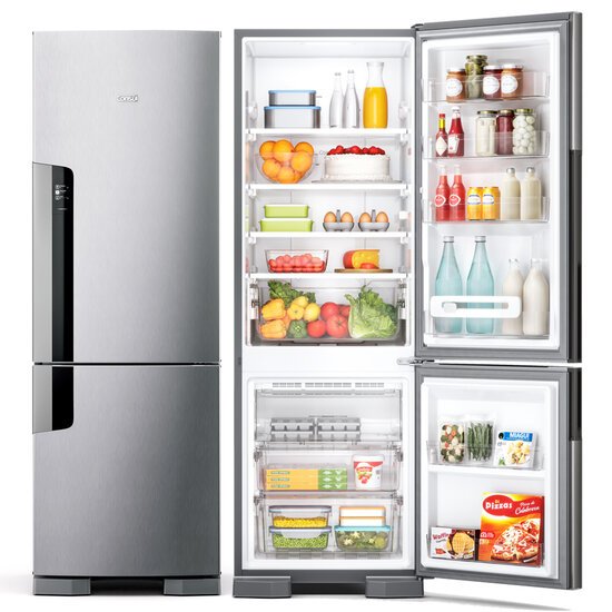 Geladeira/Refrigerador Consul 2 Portas 397L, Frost Free, Inverse, Inox - CRE44BK