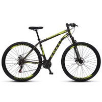 Bicicleta Colli Athena, Aro 29 Aero, Freio a Disco, Quadro 19, Preto com Amarelo