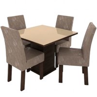 Conjunto Mesa com 4 Cadeiras Talismã New Ônix, Madeira de Eucalipto