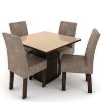 Conjunto Mesa com 4 Cadeiras Talismã New Ônix, Madeira de Eucalipto