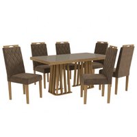 Conjunto Mesa com 6 Cadeiras Kappesberg Pitanga em MDF e MDP