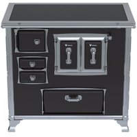 Fogão à Lenha Vidro Vitrocerâmico Venax N2 Gabinete Século XVIII Premium, Preto