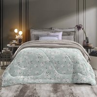 Edredom Casal Hedrons Plush Inove, 100% Poliéster, Verde - 220 x 235 cm