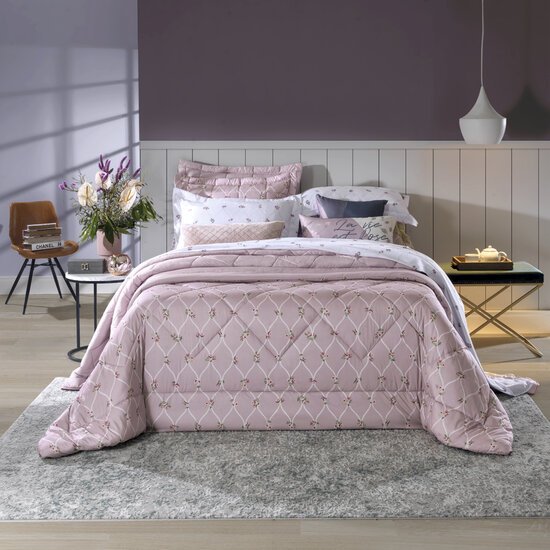 Edredom Casal Hedrons Luma Joy, 100% Poliéster, Rosa - 220 x 240 cm