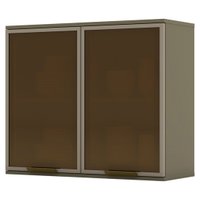 Armário Aéreo 80 cm em MDF Henn Connect, 2 Portas de Vidro - C55