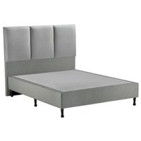 Base Cama Box Solteiro e Cabeceira S. Design Monreale para Colchão de 88cm Cinza