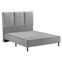 Base Cama Box Casal e Cabeceira S. Design Monreale para Colchão de 138cm, Cinza