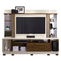 Painel Home para TV até 55'' Madetec Frizz Gold, 2 Portas, Com Pés em MDP