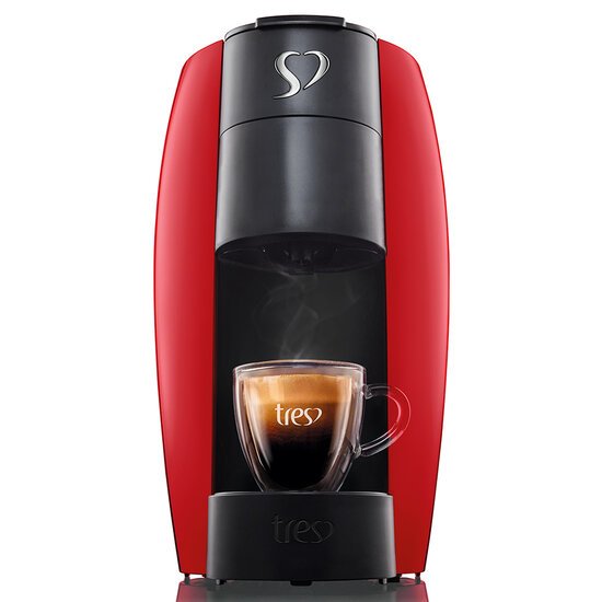 Cafeteira Espresso LOV TRES, 3 Corações, Vermelha