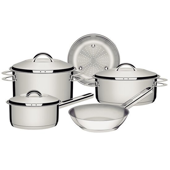Conjunto de Panelas Tramontina Solar 5 Peças Aço Inox, Fundo Triplo - 65510/780