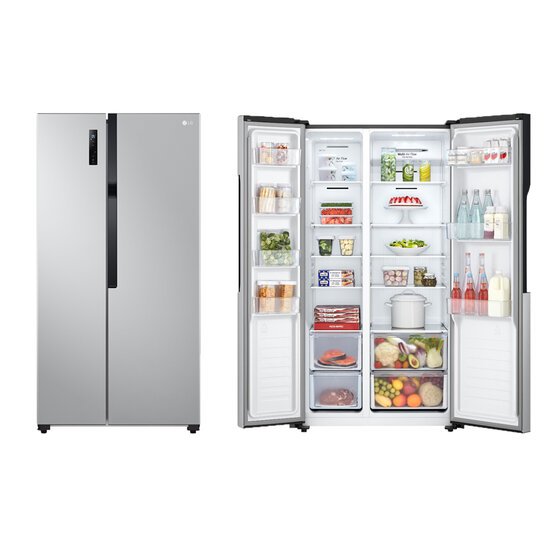 Geladeira LG 2P 509 Litros Frost Free  Side by Side, Inverter Prata GC-B187PQAM