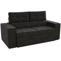 Sofá 1,88 Metros Retrátil e Reclinável Kappesberg Lanus, Veludo Deluxe - S125