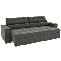 Sofá 2,70 Metros Retrátil e Reclinável Kappesberg Lanus, Veludo Deluxe - S145