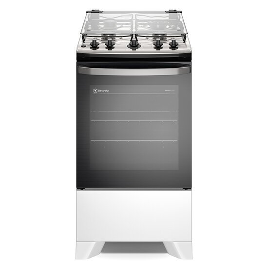 Fogão a Gás de Piso 4 Bocas Electrolux em Inox com VaporBake, Branco - FE4IB
