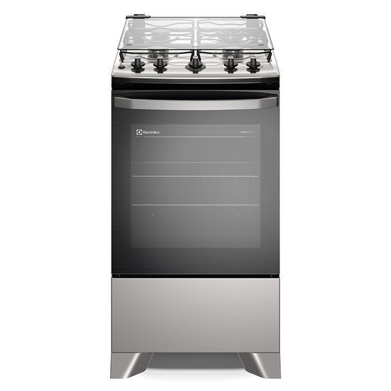 Fogão a Gás de Piso 4 Bocas Electrolux em Inox com VaporBake, Cinza- FE4IS