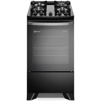 Fogão a Gás de Piso 4 Bocas Electrolux em Inox com VaporBake, Preto - FE4GP