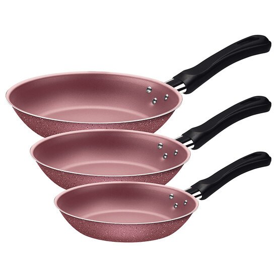 Jogo de Frigideiras Tramontina Caribe com 3 Peças, Rosa - 20297/409
