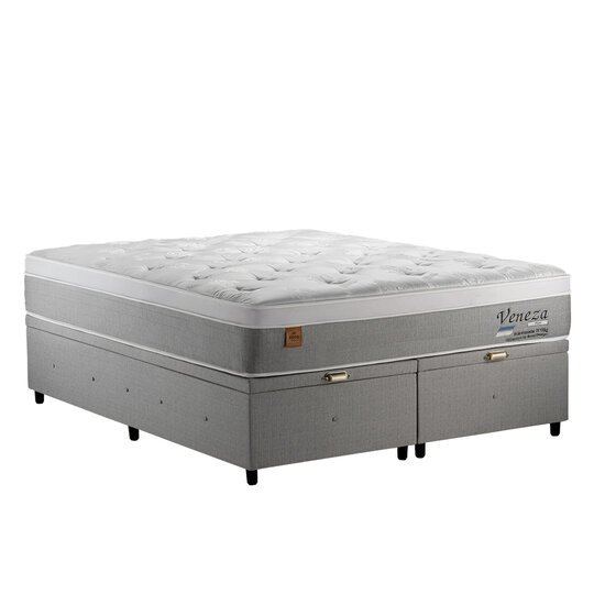 Conjunto Box Baú King 193x203 Sono Design com Massageador, Veneza