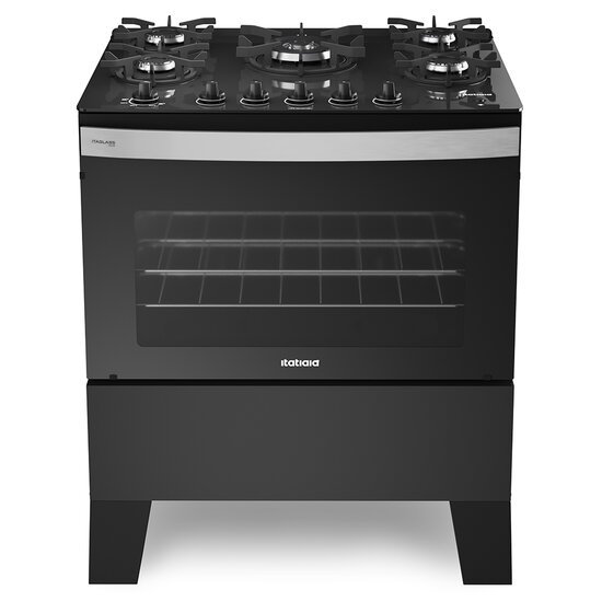 Fogão 5 Bocas Itatiaia New Itaglass Preto Mesa em Vidro – Bivolt – 3700000240