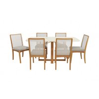 Conjunto de Mesa Maciça Elma com 6 Cadeiras Lola Kappesberg