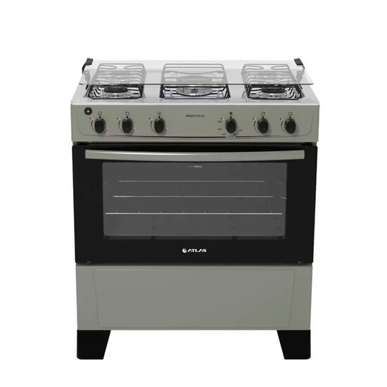 Fogão 5 Bocas Atlas Mônaco Plus Inox - Bivolt - 300000718 Fogão 5 Bocas Atlas Mônaco Plus Inox - Bivolt - 300000718