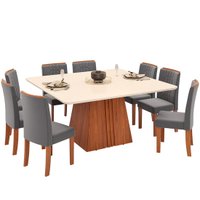 Conjunto de Mesa Itália DJ Móveis Com 8 Cadeiras Zoe