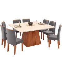 Conjunto de Mesa Itália DJ Móveis Com 8 Cadeiras Zoe