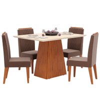 Conjunto de Mesa DJ Móveis Dulce Com 4 Cadeiras Lia