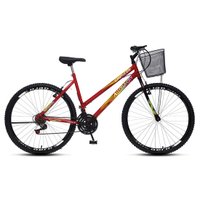 Bicicleta Colli Cazelle Allegra Aro 26, Grip Shift, Quadro 18, Vermelho