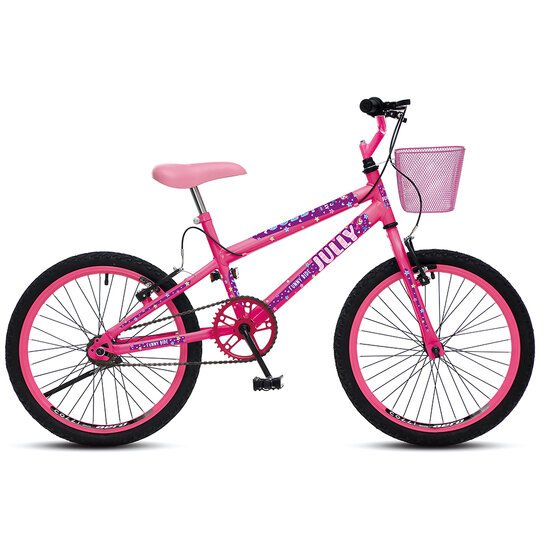 Bicicleta Colli Jully, Aro 20, Freio V-Brake, Rosa Neon