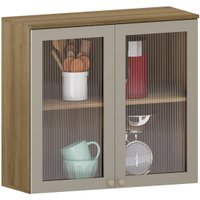 Armário 80 cm 2 Portas com Vidro Luciane Helô