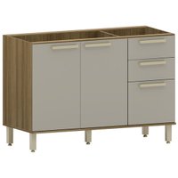 Balcão 120 cm 3 Portas 2 Gavetas Luciane Helô