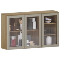 Armário Aéreo 120 cm 3 Portas Vidro Luciane Helô - 0265/844