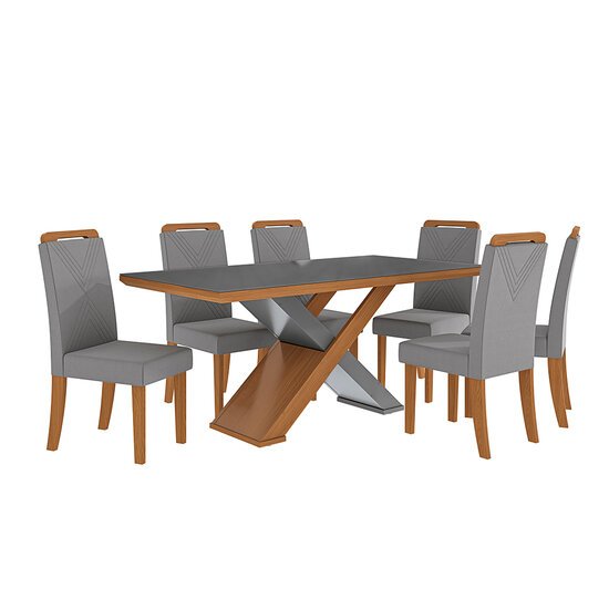 Conjunto de Mesa com 6 Cadeiras Kappesberg Imperatriz