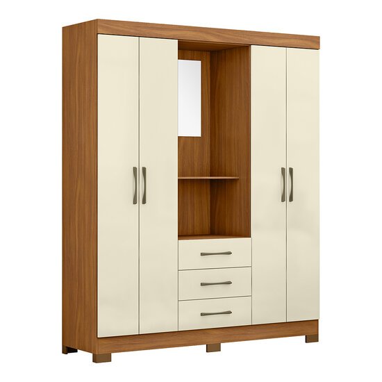 Guarda-Roupa 4 Portas com Espelho Maxel Marrocos
