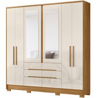 Guarda-Roupa 6 Portas 6 Gavetas com Espelho Moval San Francisco