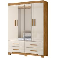 Guarda-Roupa 4 Portas 4 Gavetas com Espelho Moval Miami