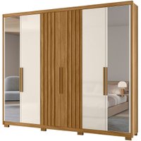 Guarda-Roupa 6 Portas 4 Gavetas com Espelho Moval Araguaia