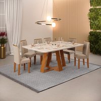 Conjunto de Mesa New Celeste com 6 Cadeiras Zoe DJ Móveis